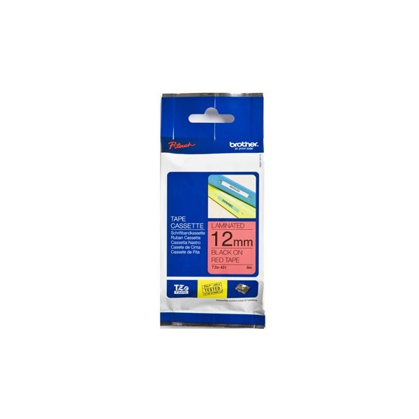 Brother Cinta laminada rojo/negro 12mm