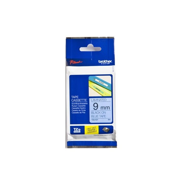 Brother Cinta laminada azul/negro 9mm, 8m