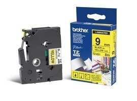 Brother Cinta laminada amarillo/negro 9mm