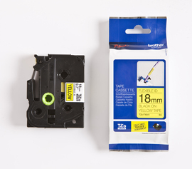 Brother Cinta laminada Amarillo / negro (Flexibles) 18mm