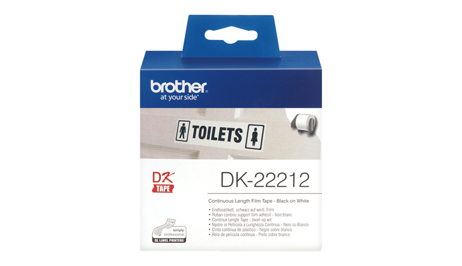 Brother Rollo de Cinta de Pelicula Plastica Continua Blanca de 62mm x 15, 24m