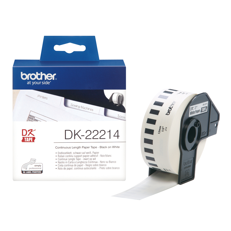 Brother Rollo de Papel Continuo Blanco de 12mm x 30, 48m