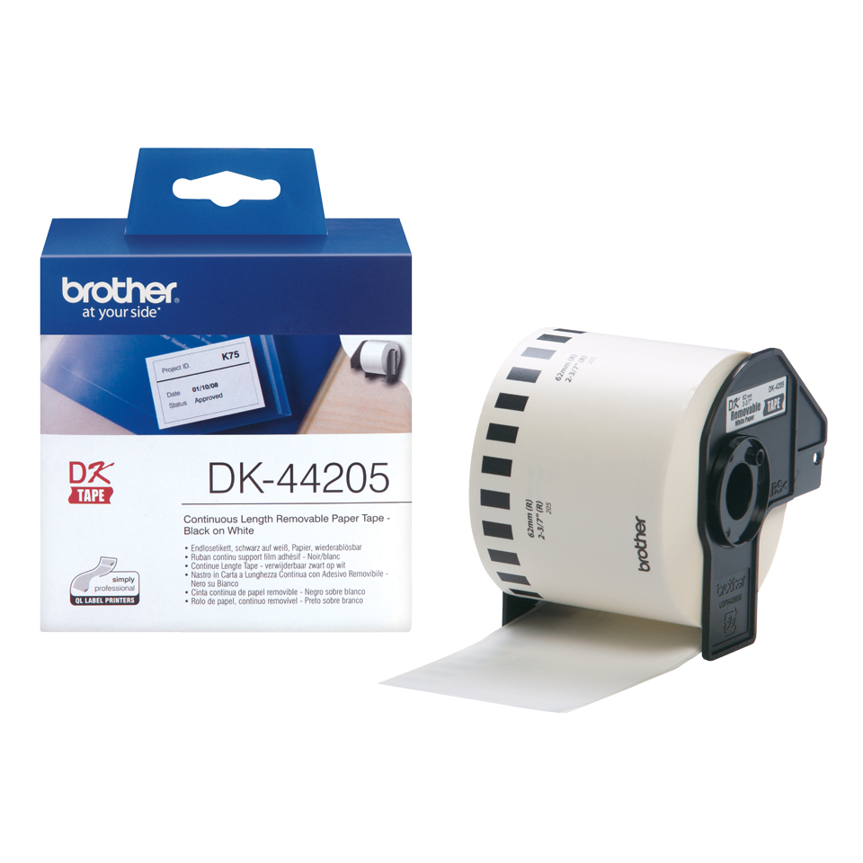 Brother Rollo de Papel Continuo Removible Blanco 62mm x 30, 48m