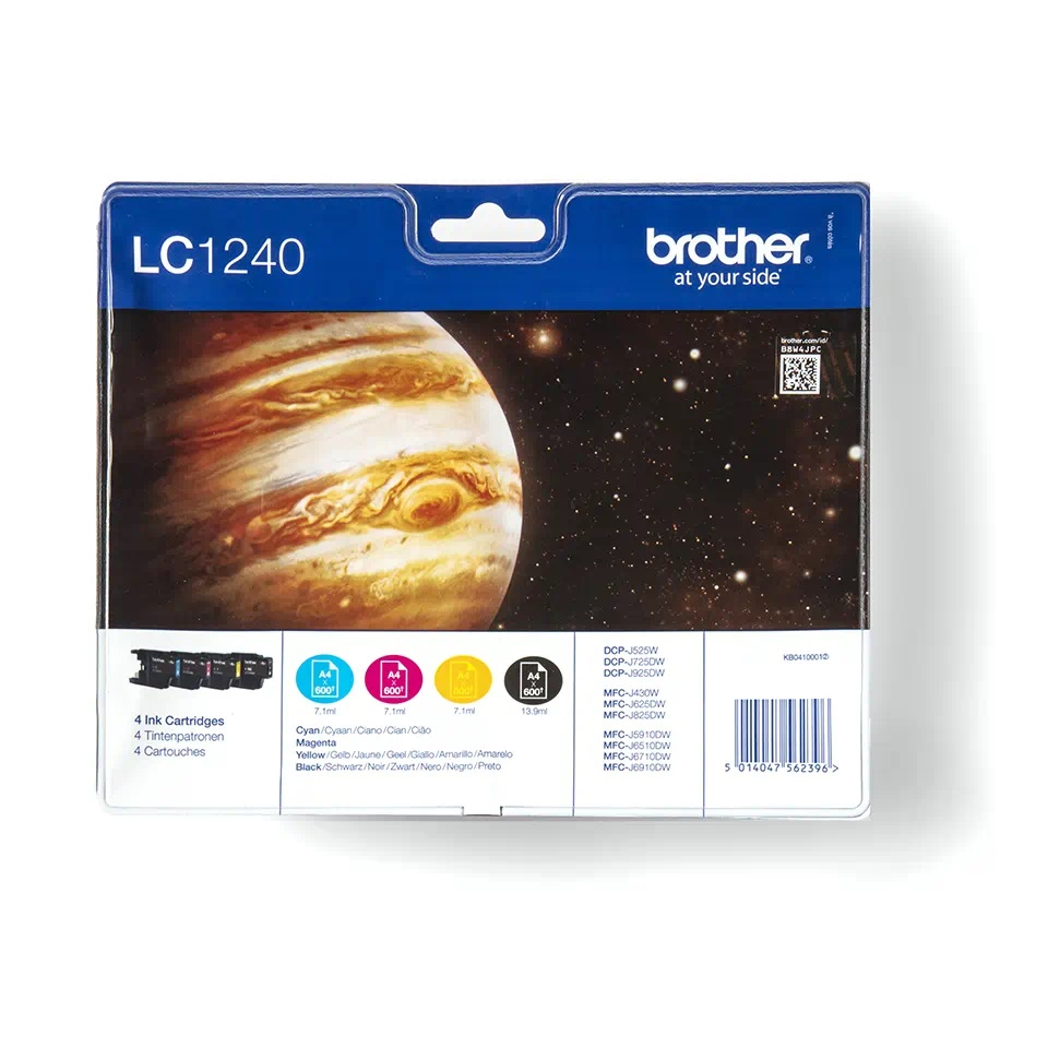 Brother MFCJ6510DW/MFCJ6710DW/MFCJ6910DW, Pack 4 Cartuchos. 600 pag Bk/C/M/Y