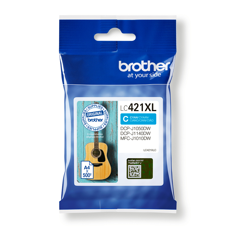 Brother Cartucho de tinta cian de larga duracion LC421XLC para DCP-J1050DW / DCP-J1140DW /…