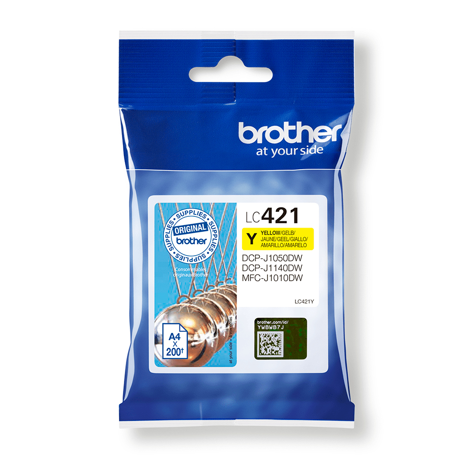 Brother Cartucho de tinta amarillo LC421Y para DCP-J1050DW / DCP-J1140DW / MFC-J1010DW