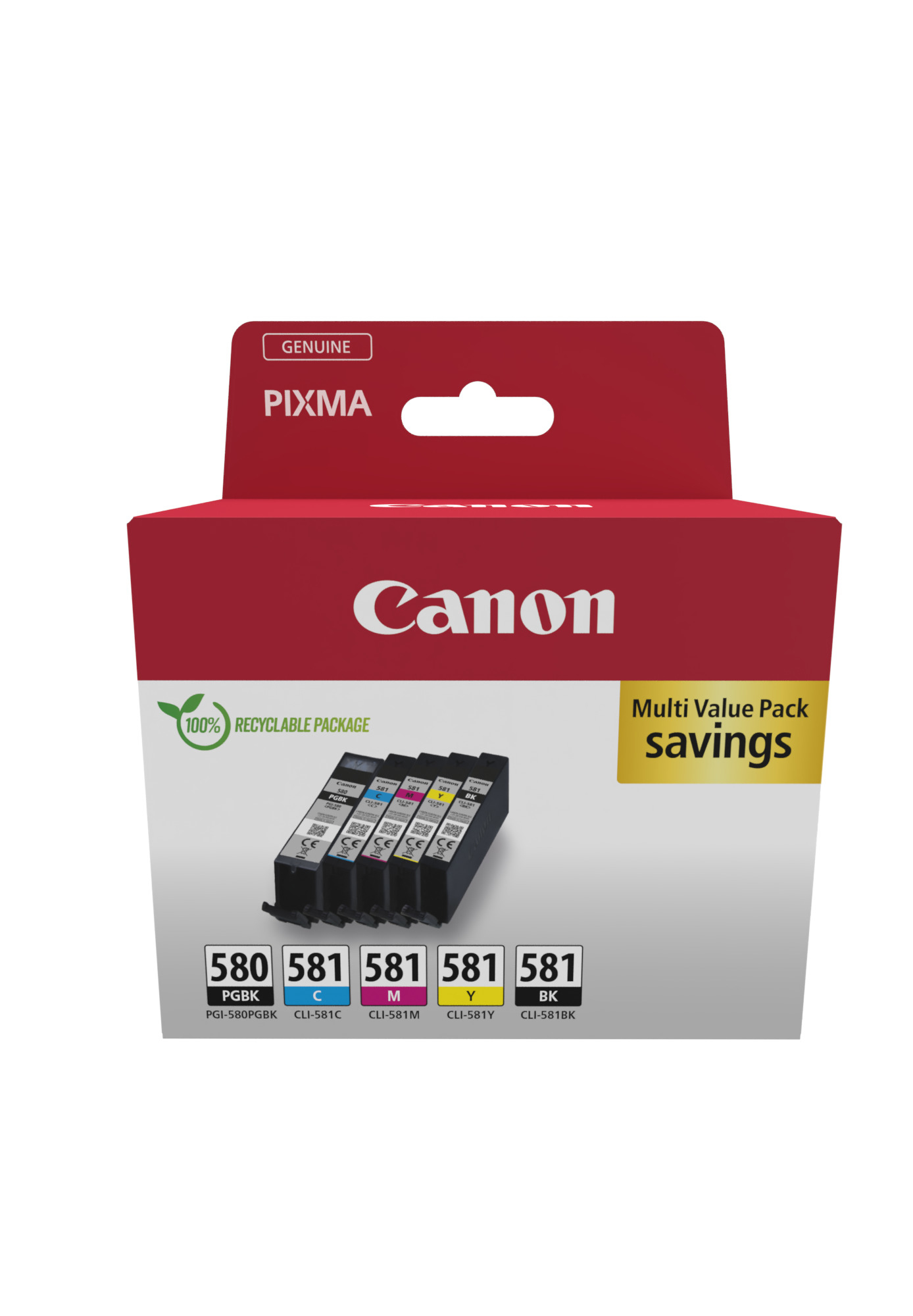 Canon Cartucho Pack 5 Colores PGI580BK / CLI581CMYK Multi Ecopack - Sec (con alarma)