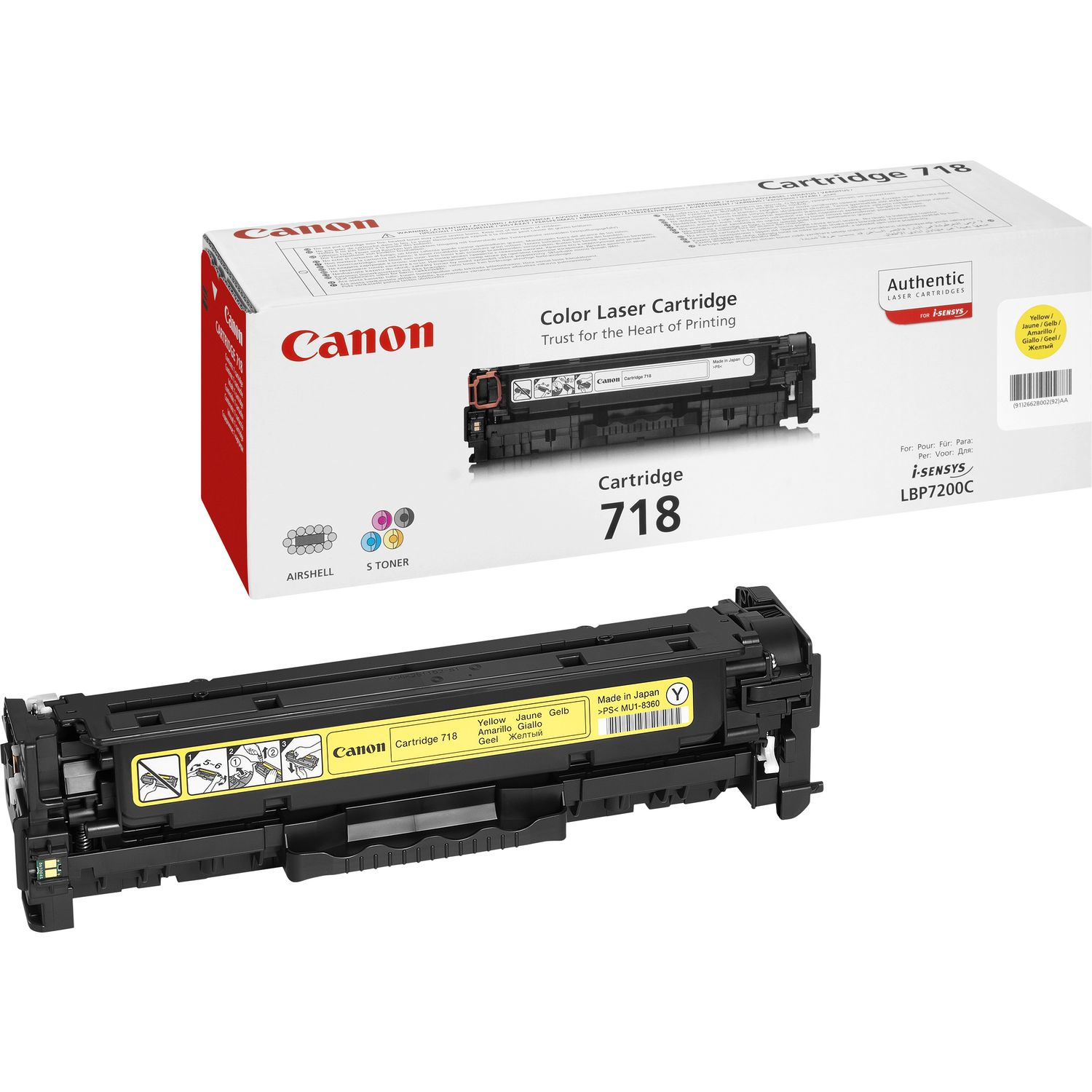 Canon LBP-7200CDN Serie MF83XX Toner amarillo 718Y 2.900 paginas