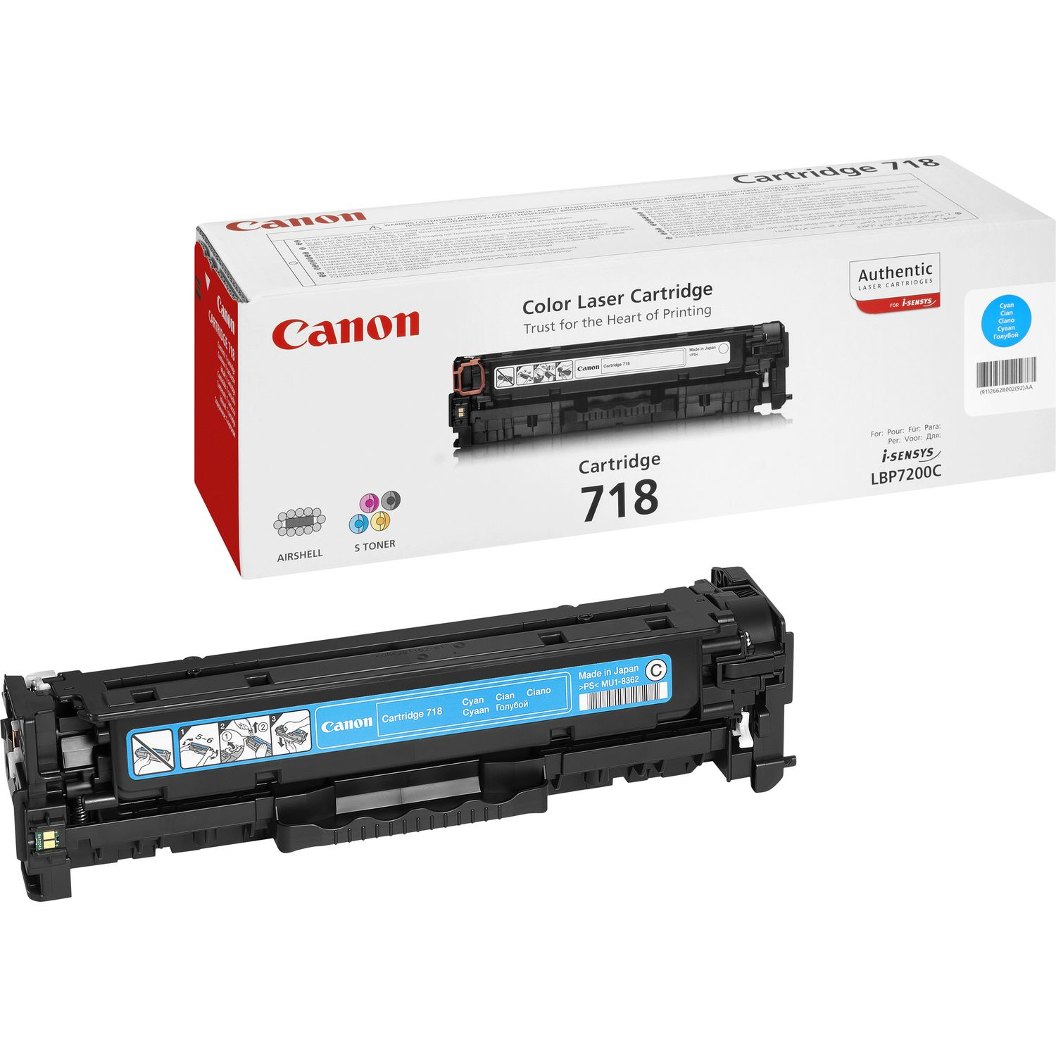 Canon Lbp/7200CDN Serie MF83XX Toner Cian 718C, 2.900 paginas