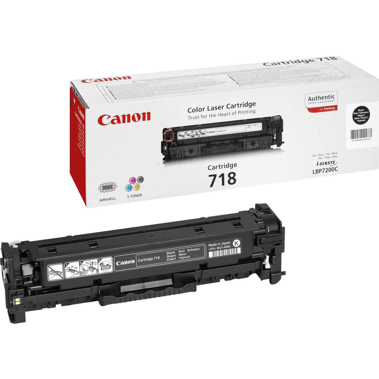 Canon Toner Laser Negro LBP-7200/MF8580CDW 718BK 3.400 pag