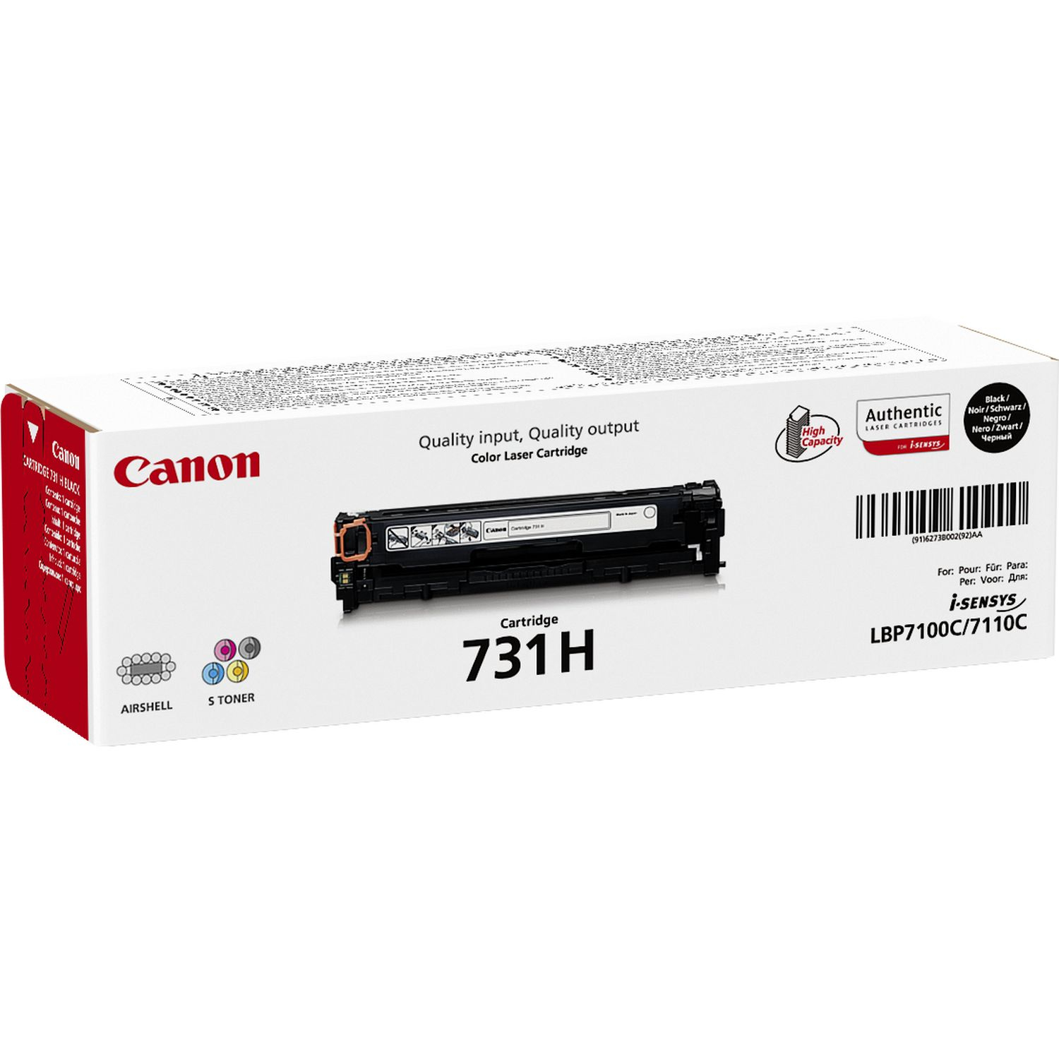 Canon LBP7100CN/7110CW MF8230CN Toner Negro 731HBK 2.400 paginas alta capacidad