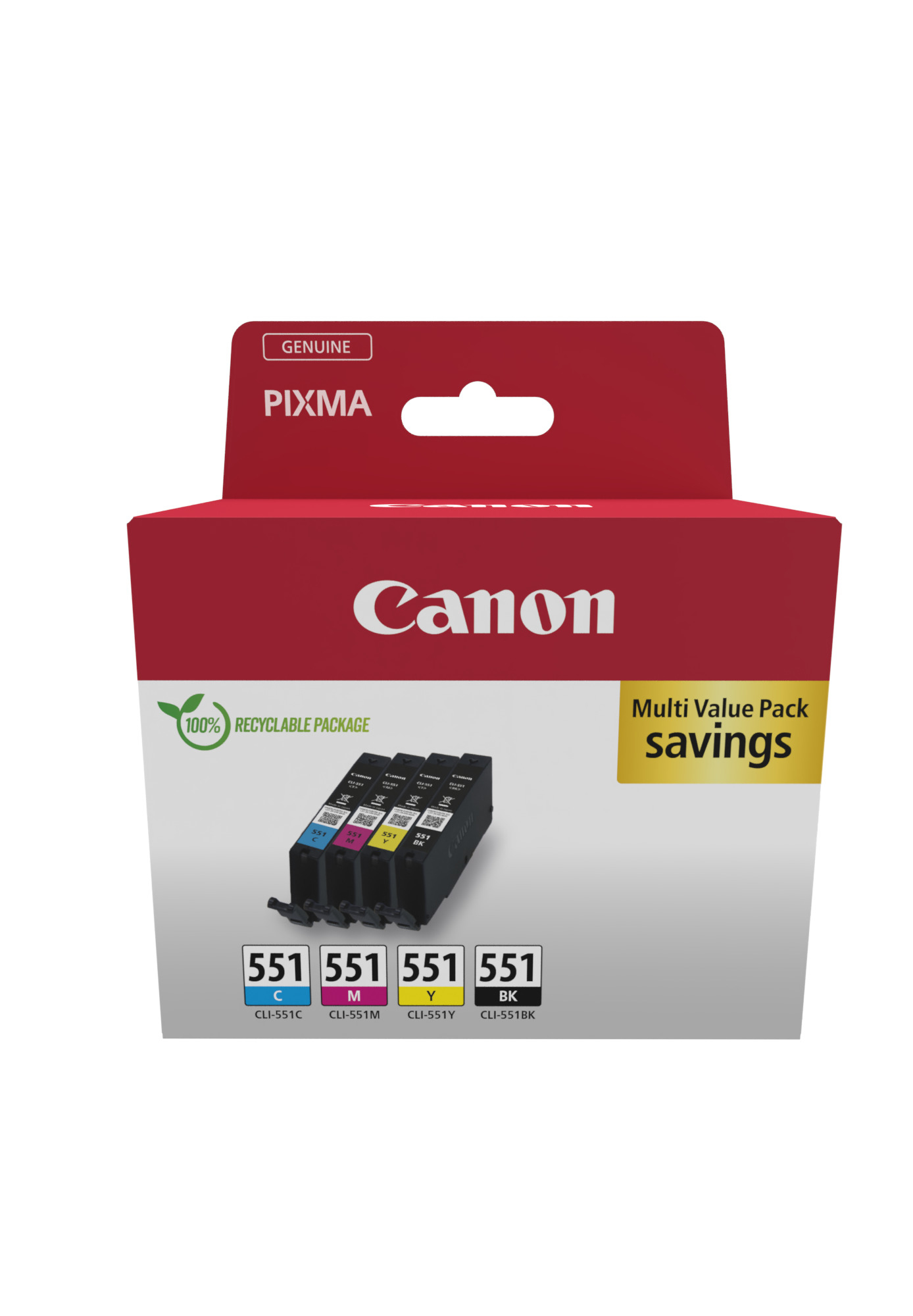 Canon Cartuchos CLI551 Cmyk Multi EcoPack 4 colores carton