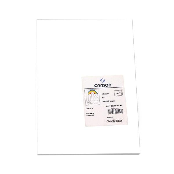 Canson Pack de 50 Cartulina 185g A4 blanco