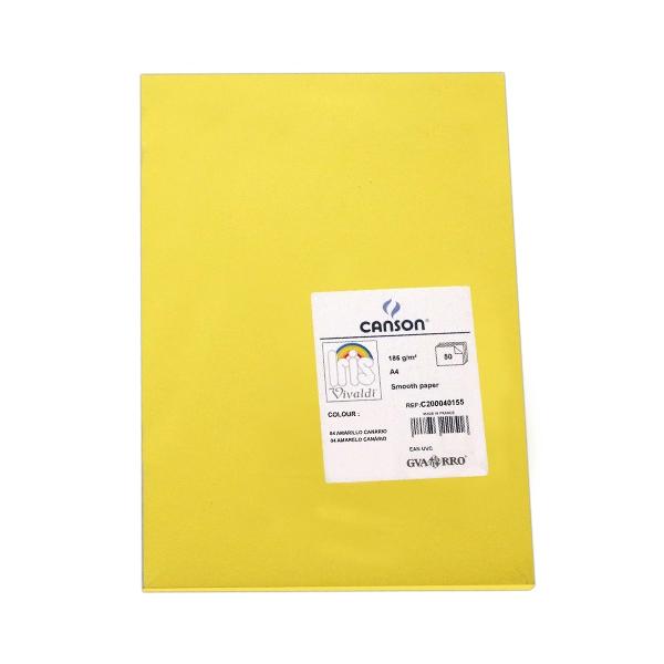 Canson Pack de 50 Cartulina 185g A4 amarillo canario