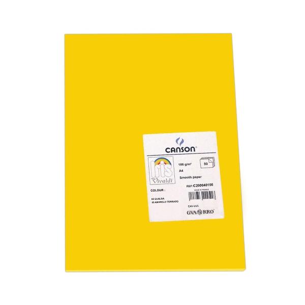 Canson Pack de 50 Cartulina 185g A4 amarillo gualda