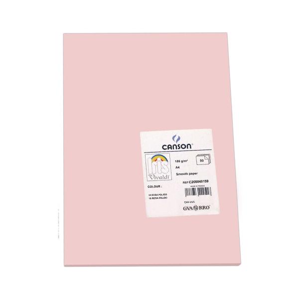 Canson Pack de 50 Cartulina 185g A4 rosa