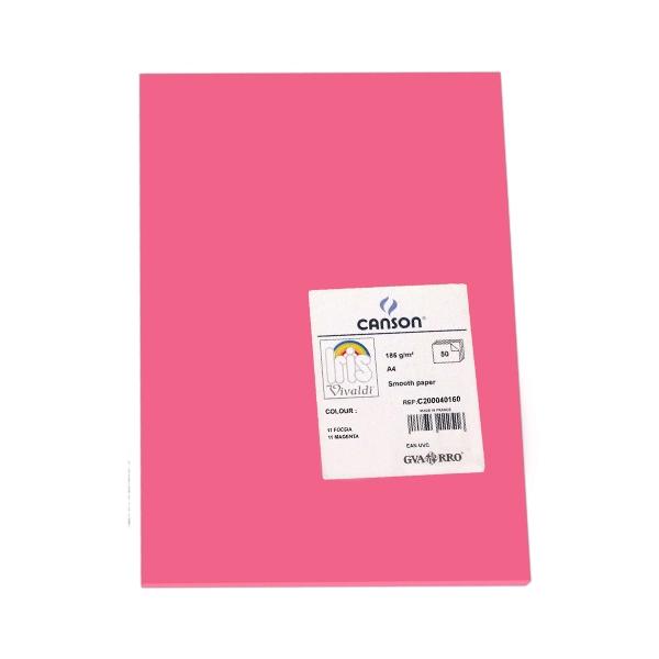 Canson Pack de 50 Cartulina 185g A4 fucsia