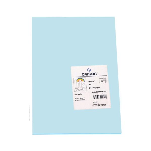 Canson Pack de 50 Cartulina 185g A4 azul cielo