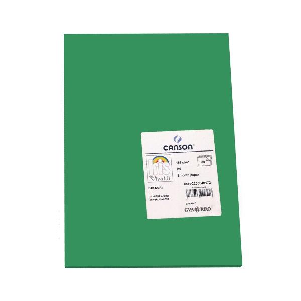 Canson Pack de 50 Cartulina 185g A4 verde abeto