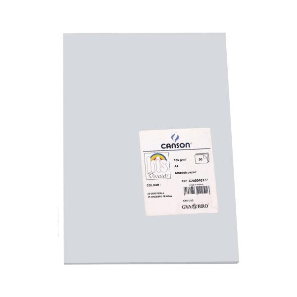 Canson Pack de 50 Cartulina 185g A4 gris perla