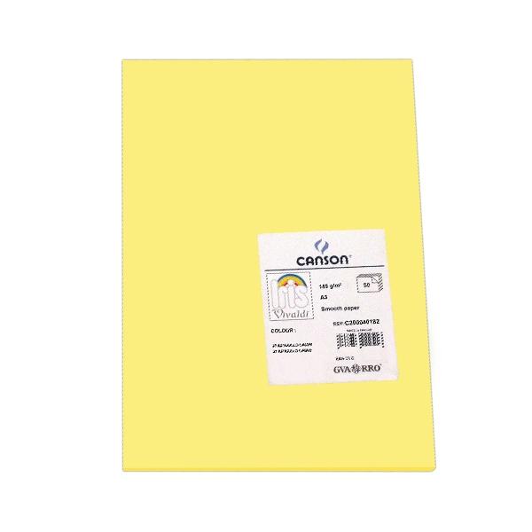 Canson Pack de 50 Cartulina 185g A3 amarillo limon