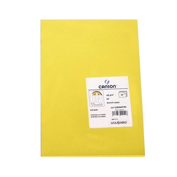 Canson Pack de 50 Cartulina 185g A3 amarillo canario