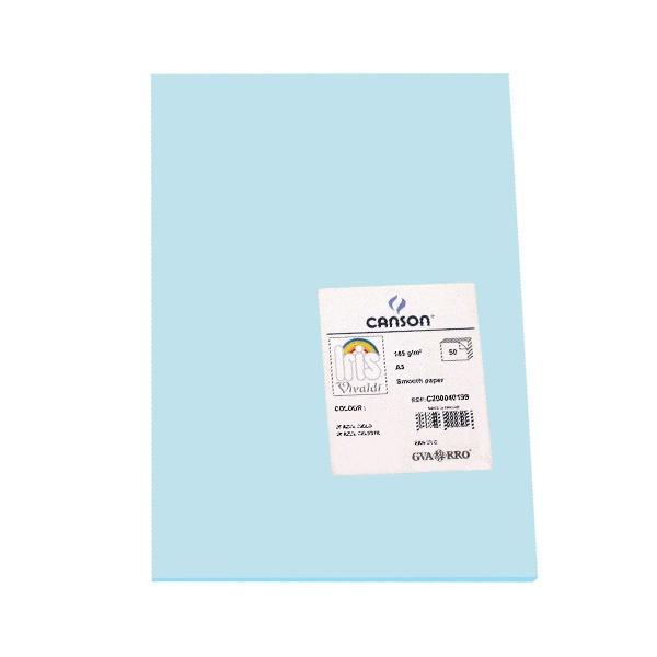Canson Pack de 50 Cartulina 185g A3 azul cielo