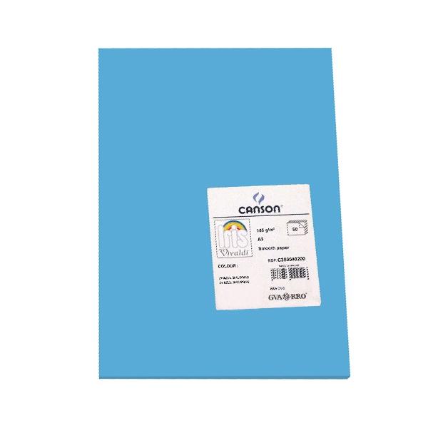 Canson Pack de 50 Cartulina 185g A3 azul maldivas