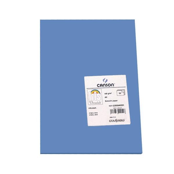Canson Pack de 50 Cartulina 185g A3 azul mar