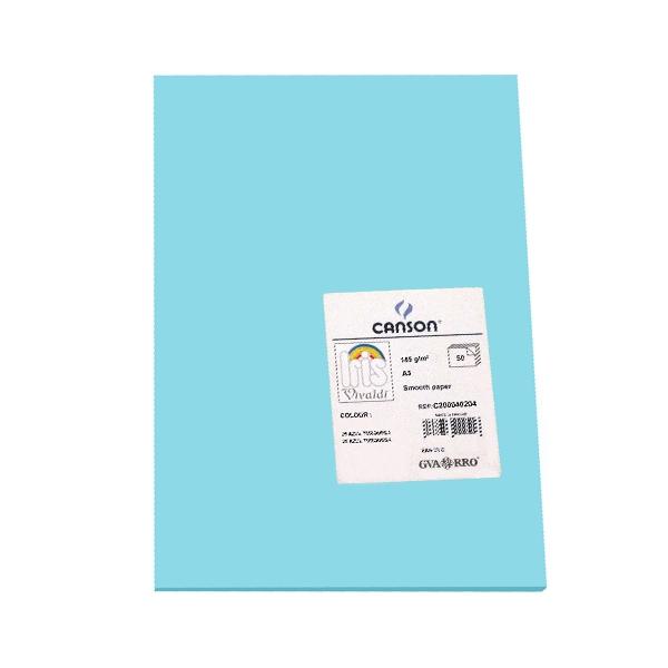 Canson Pack de 50 Cartulina 185g A3 azul turquesa