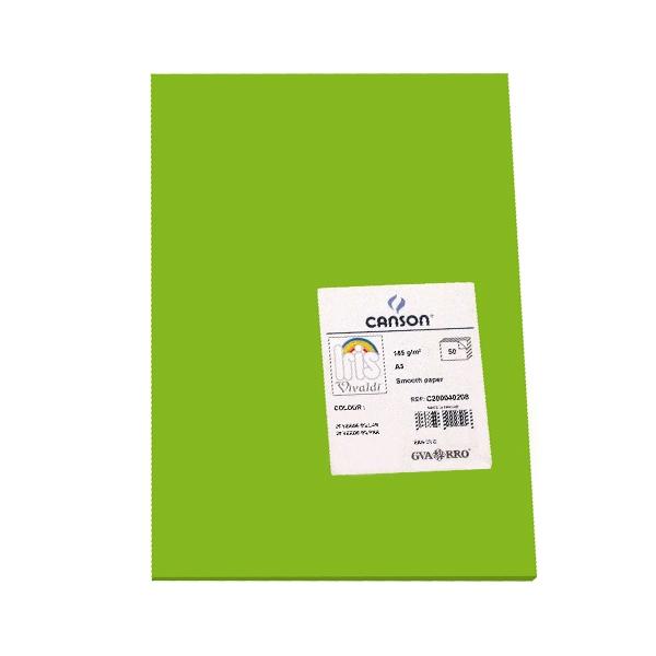 Canson Pack de 50 Cartulina 185g A3 verde billar