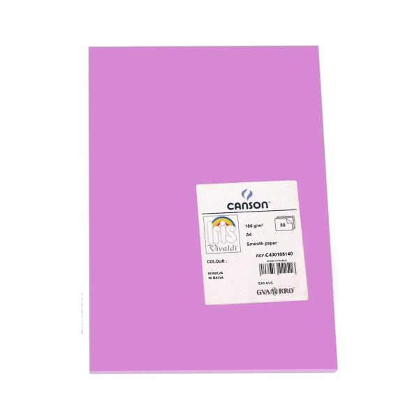 Canson Pack de 50 Cartulina 185g A4 malva