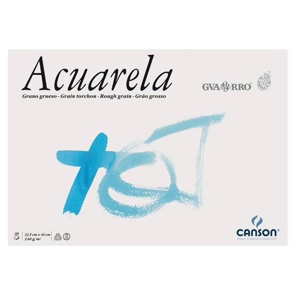 Canson Bloc Encolado Acuarela Gvarro 20H 240G 32, 5X46CM
