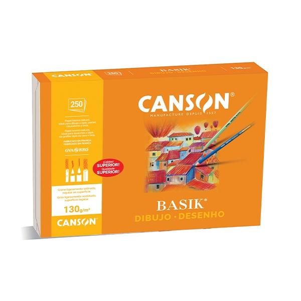 Canson PAQ.250 Laminas Dibujo Basik 130G A4