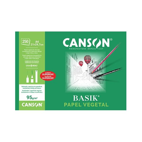 Canson PAQ.250 Laminas Papel Vegetal 90-95G A4