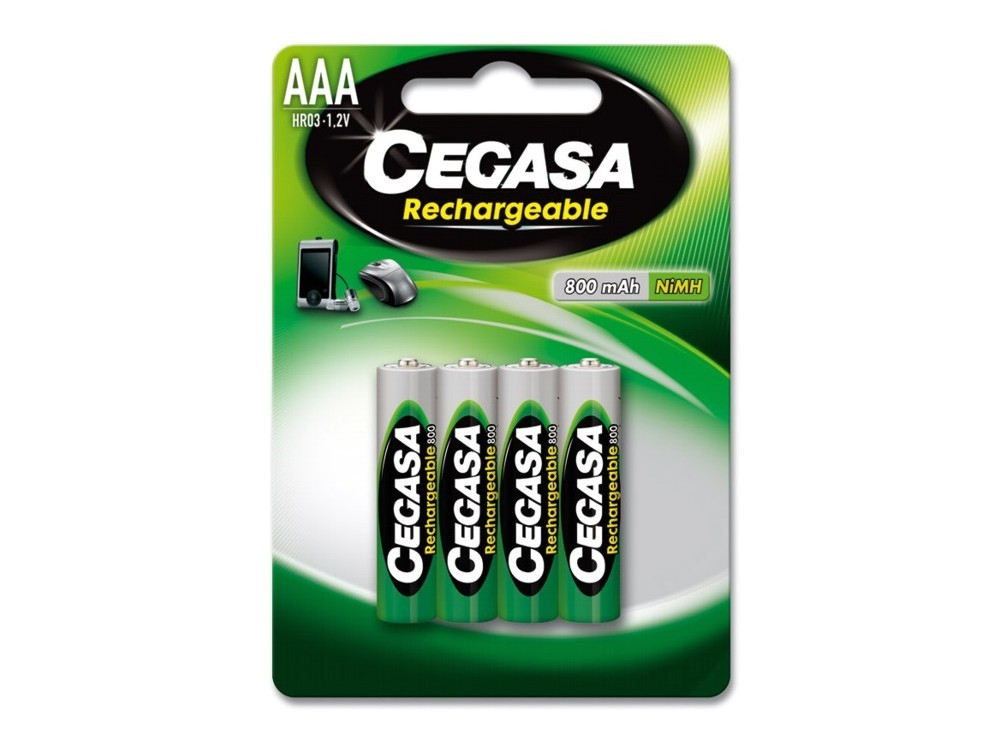 Cegasa Pila Recargable HR03 800 Mah 1 2V BL.4 Uds