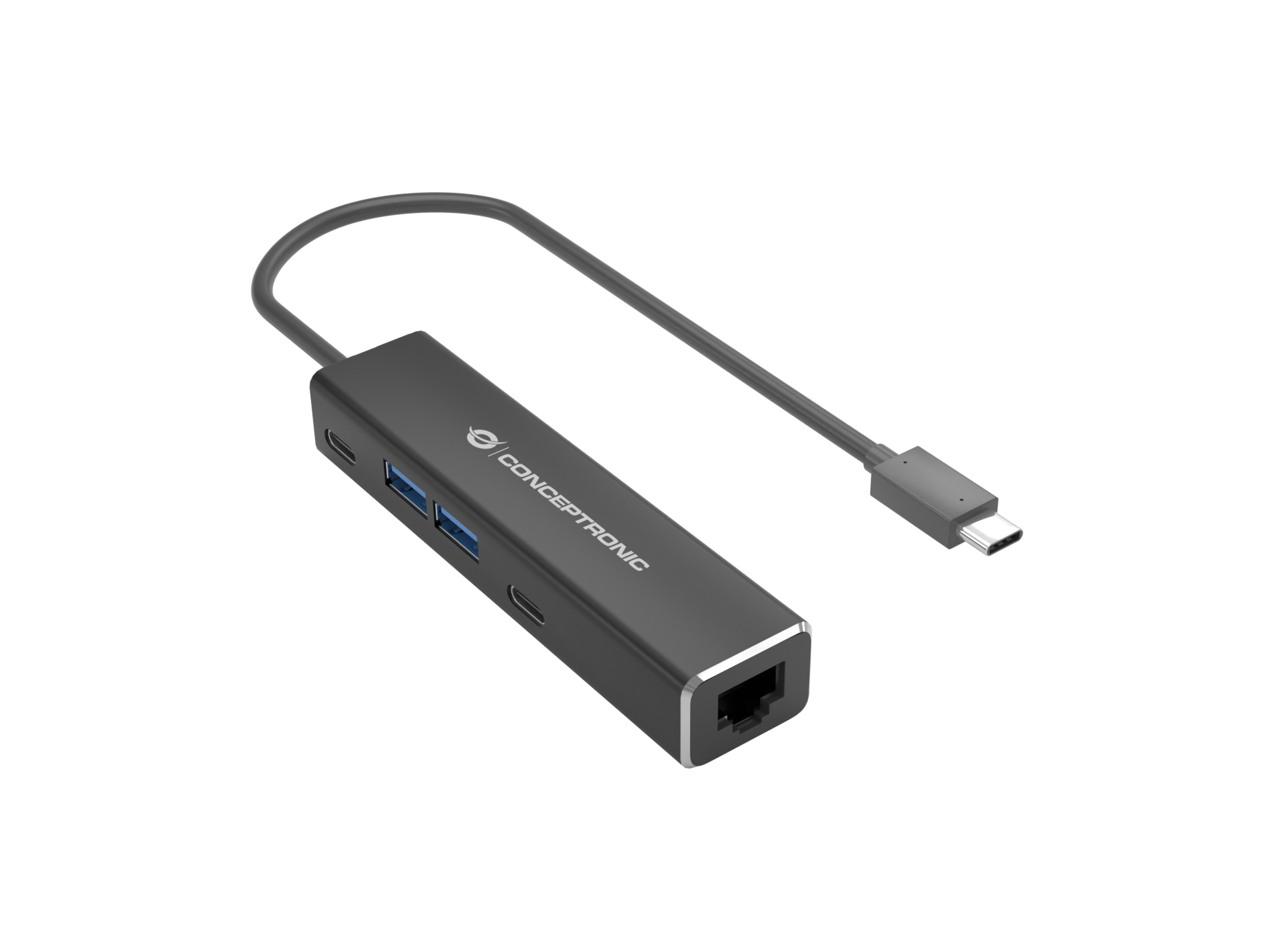 Conceptronic 3.2 Gen1 a 2.5Gb Wake-on-Lan Hub 2xUSB-C 2xUSB-A – USB-C / RJ45