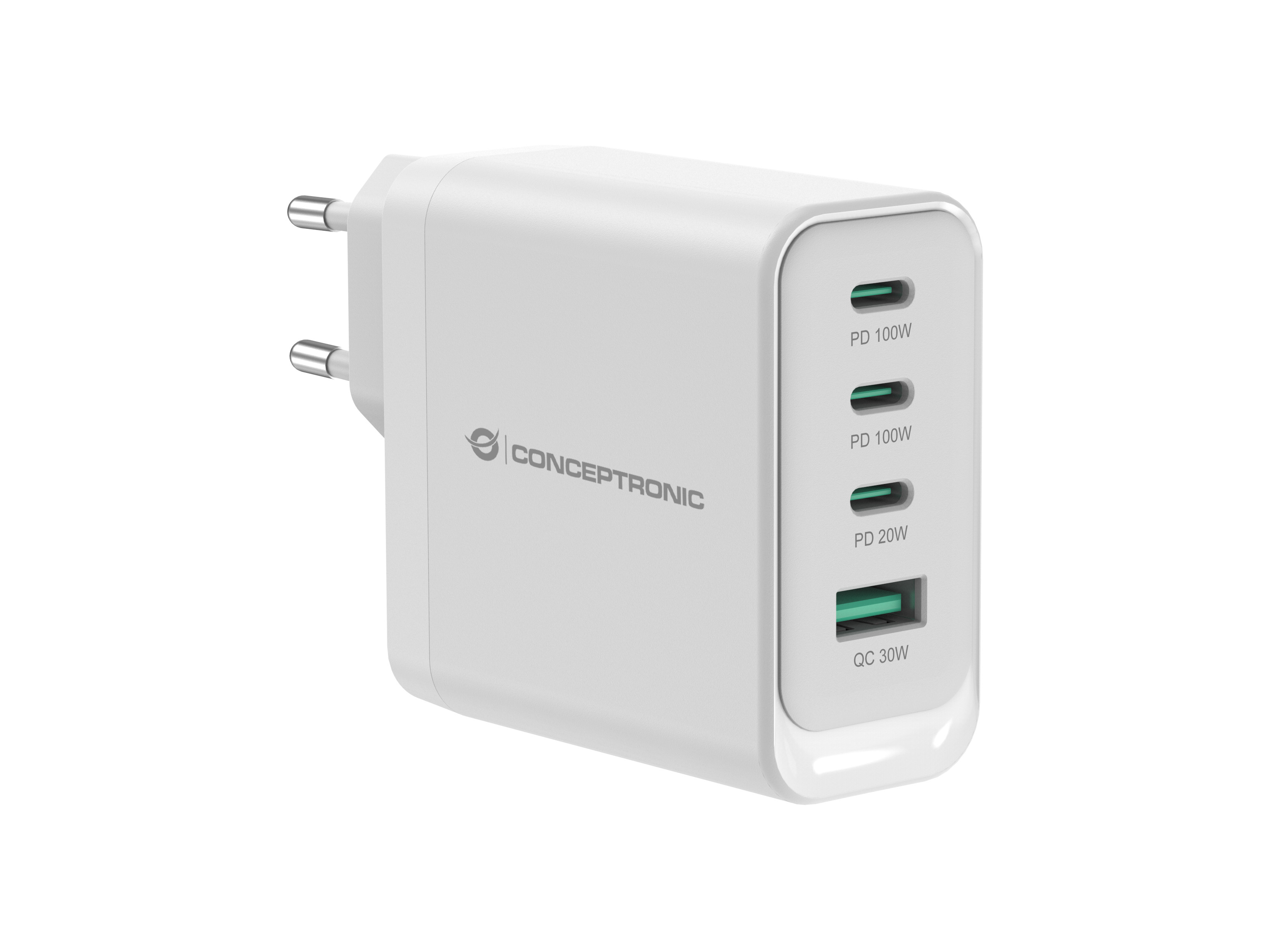 Conceptronic ALTHEA22W100 USB Pd GaN de 4 puertos y 100 W – USB-C