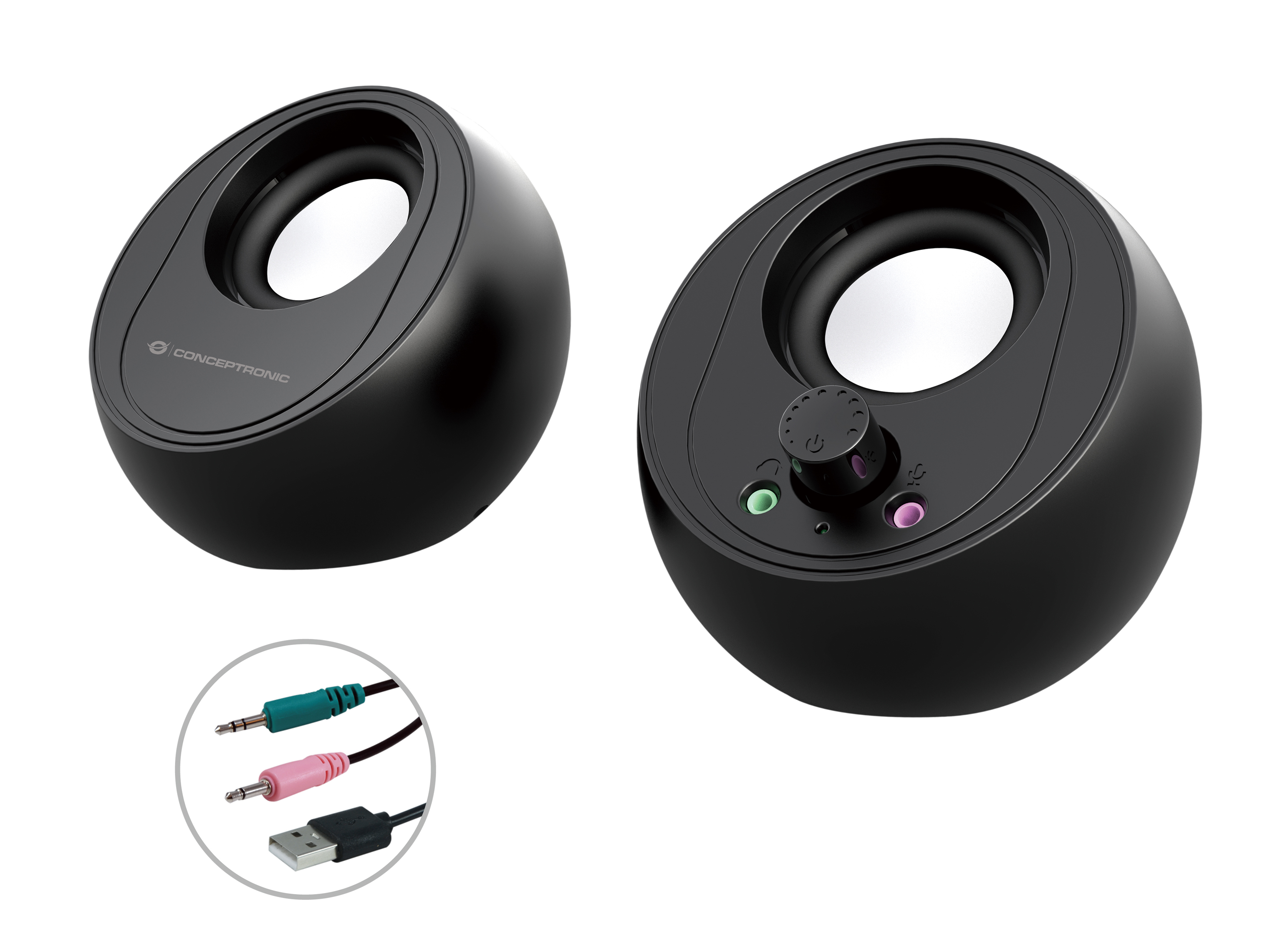 Conceptronic Altavoces 2.0 BJORN01B 10W Color Negro Jack 3.5" Y – Bluetooth