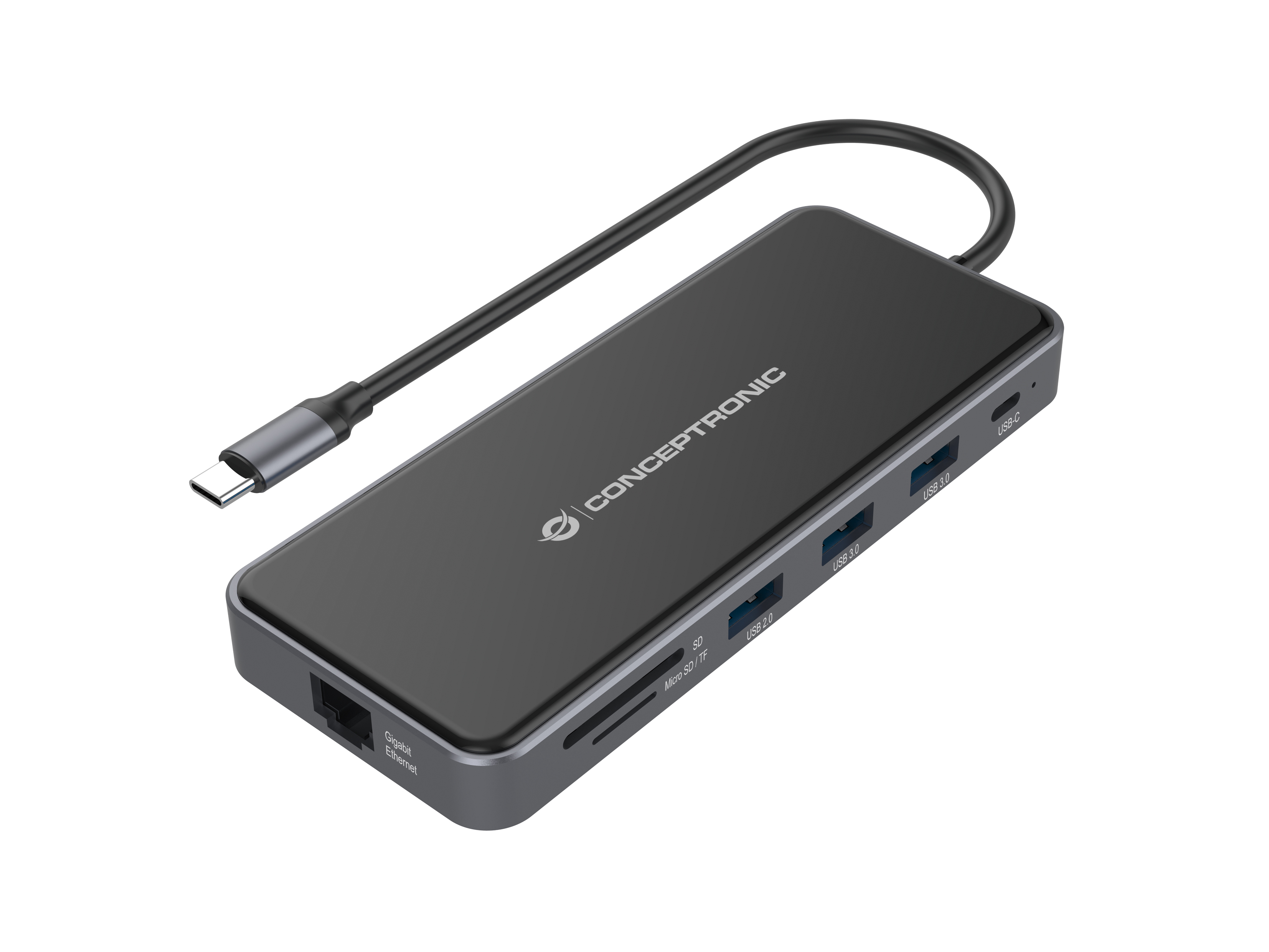 Conceptronic 12IN1 HDMIx2 USB-C Datos USB-A Audio LAN Gigabit Lector De Tarjetas DONN15G – USB-C / VGA