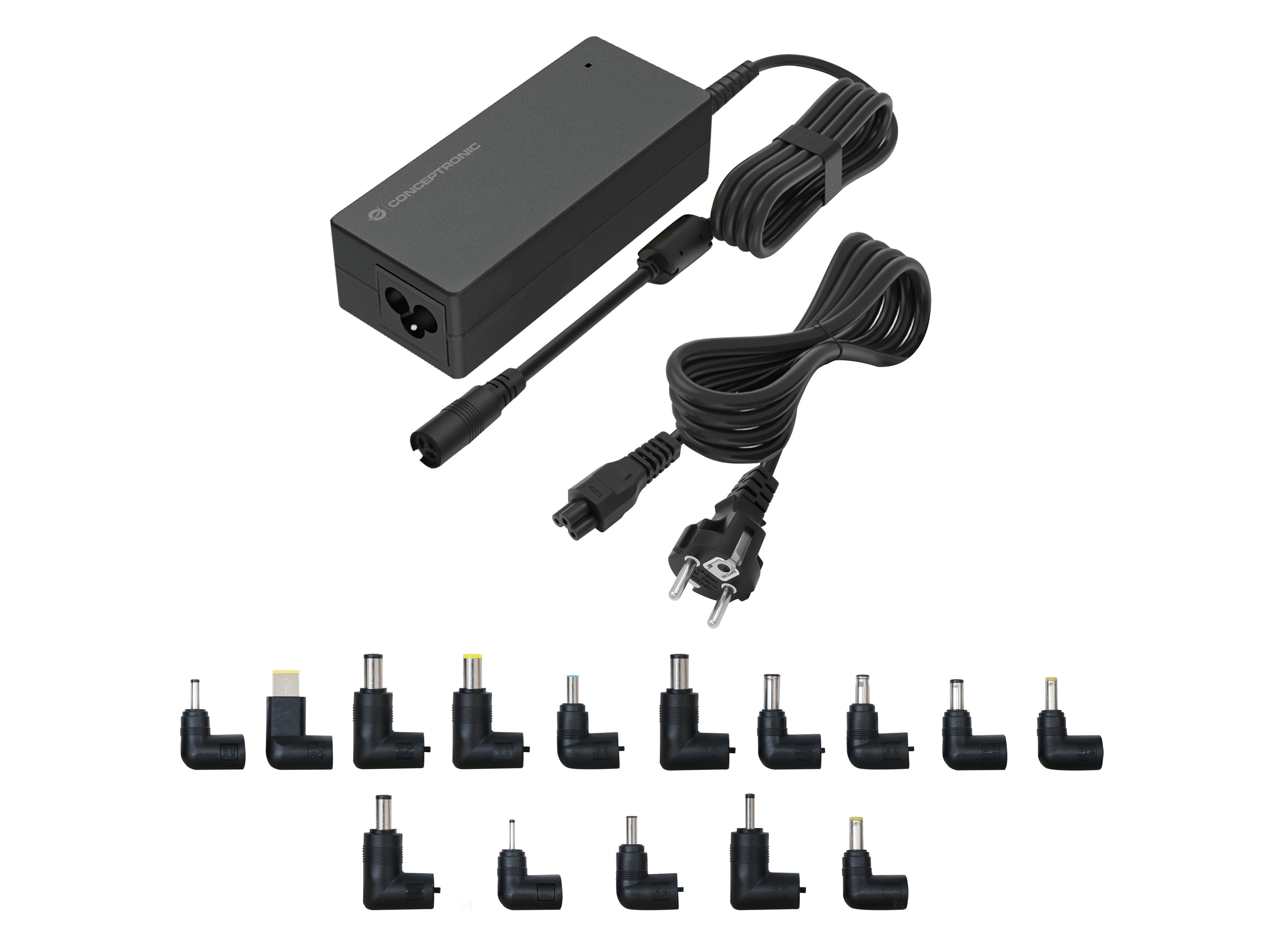 Conceptronic OZUL08B15 Cargador universal para de 90W, 15 puntas de carga incluidas