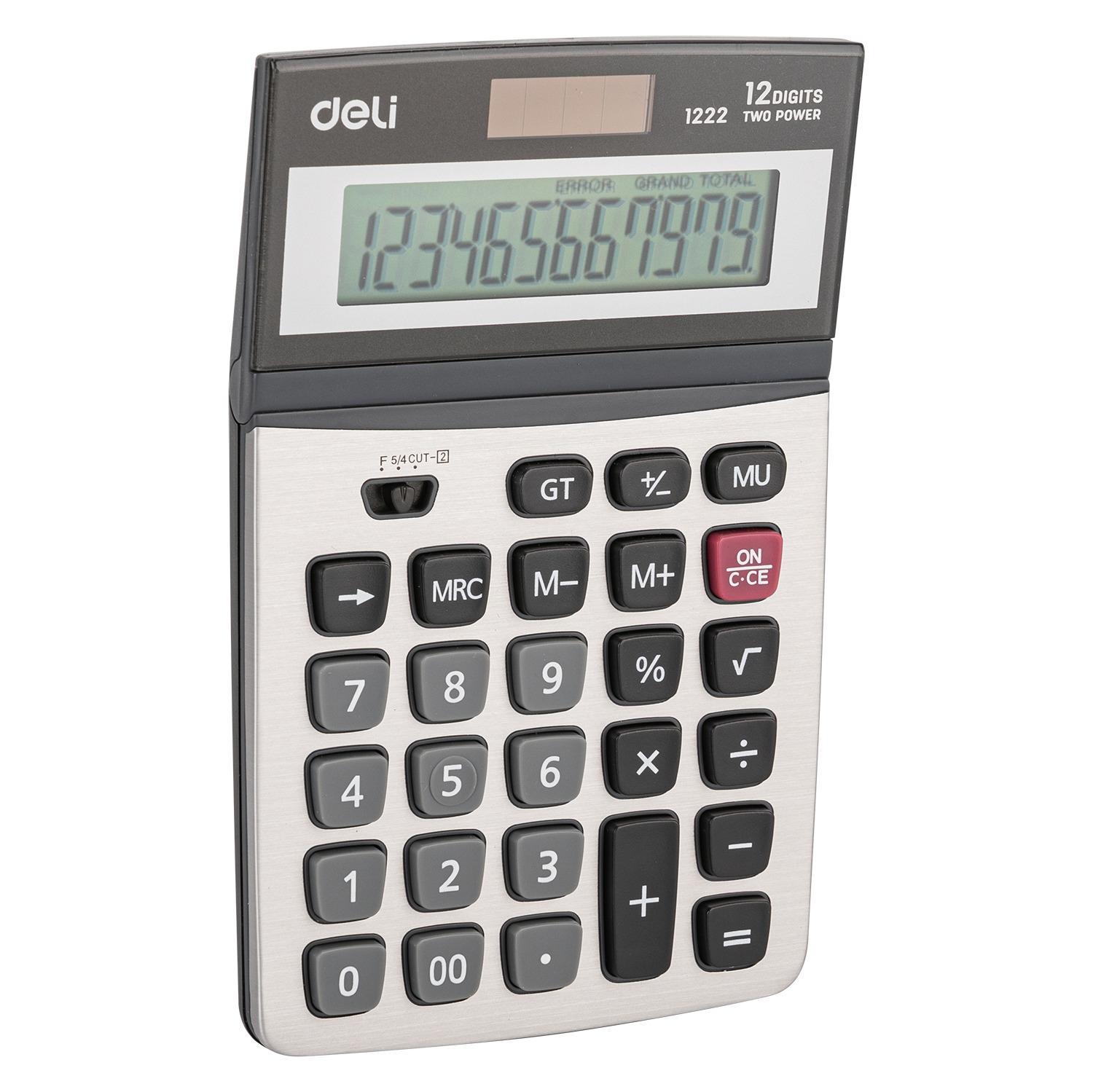 Deli Calculadora de sobremesa E1222 12 digitos plata