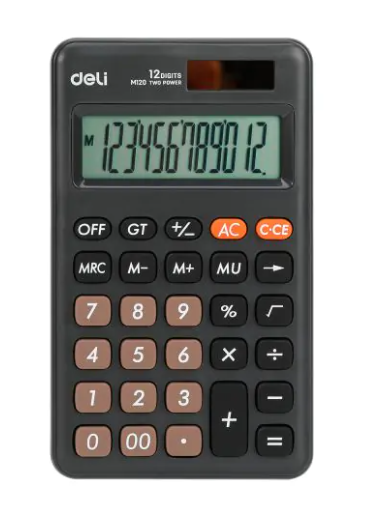 Deli Calculadora de bolsillo Deli EM120 12 digitos negro