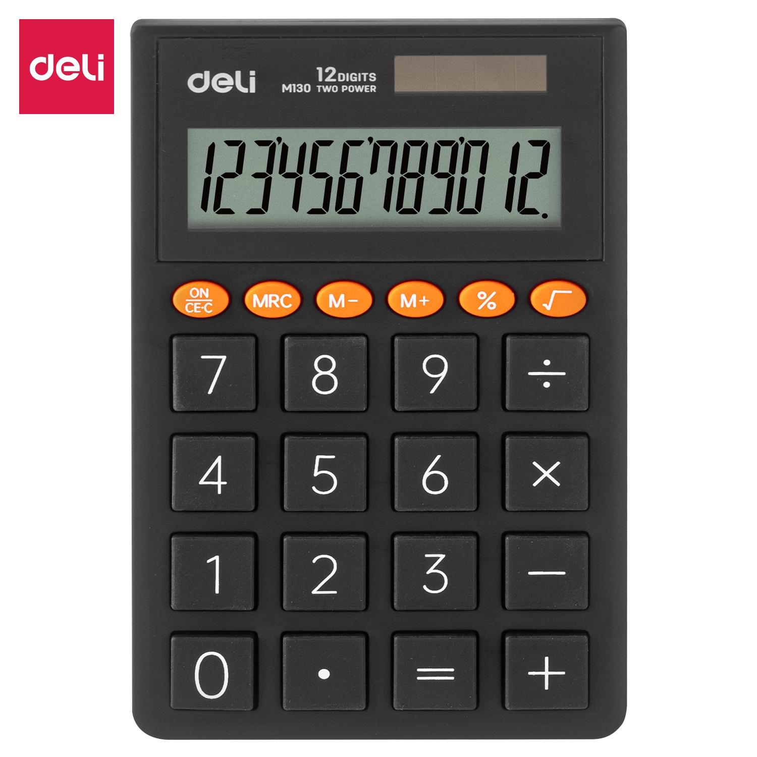 Deli Calculadora de bolsillo EM130 12 digitos gris oscuro