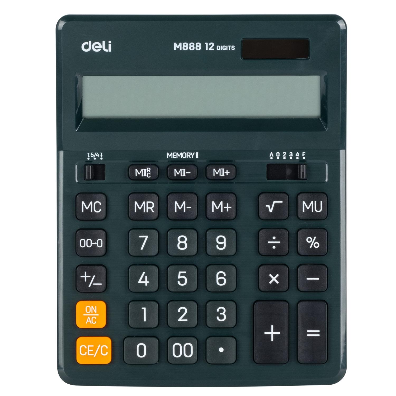 Deli Calculadora de sobremesa EM888F 12 digitos verde oscuro