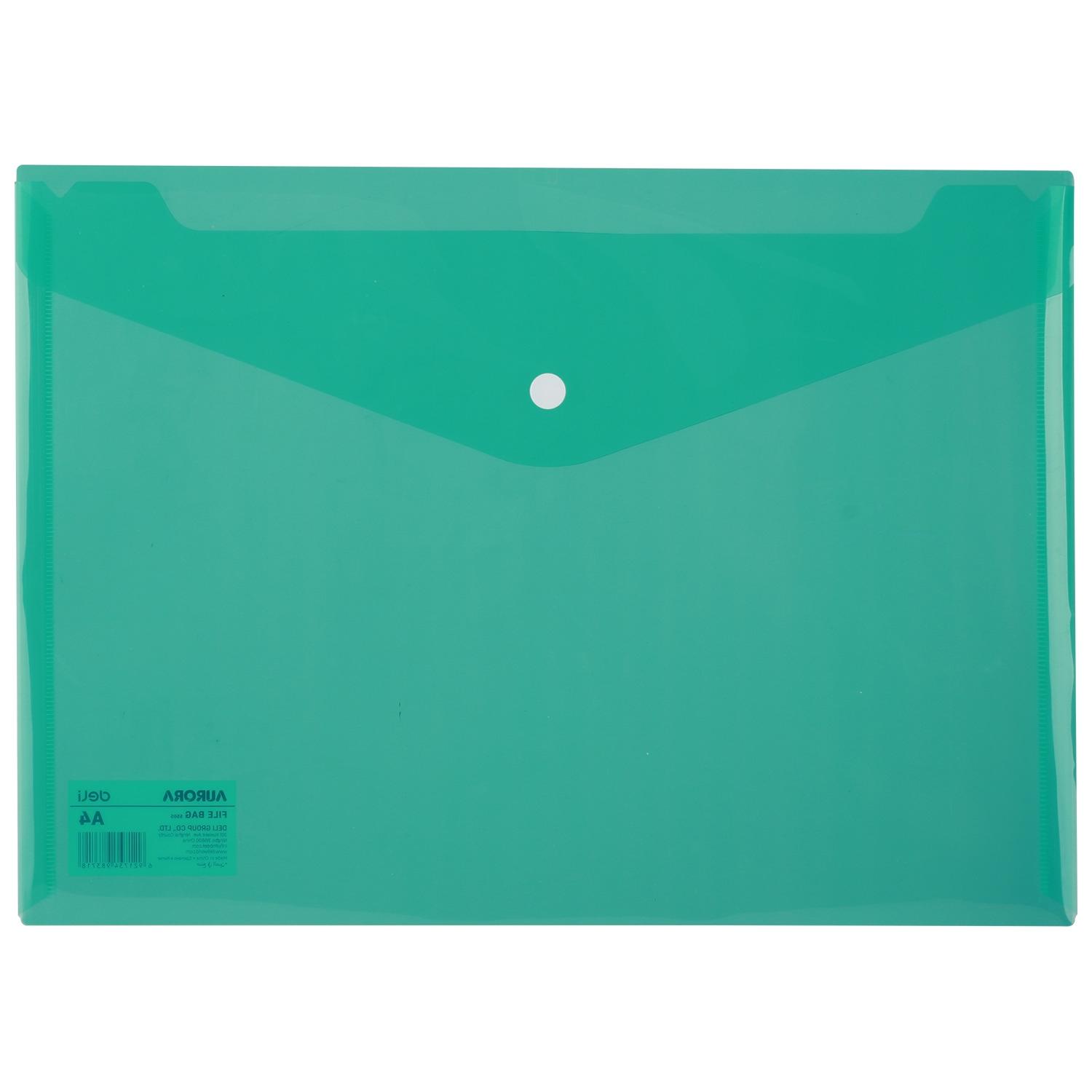 Deli Sobre con broche Deli Pp 300 micras A4 verde transparente
