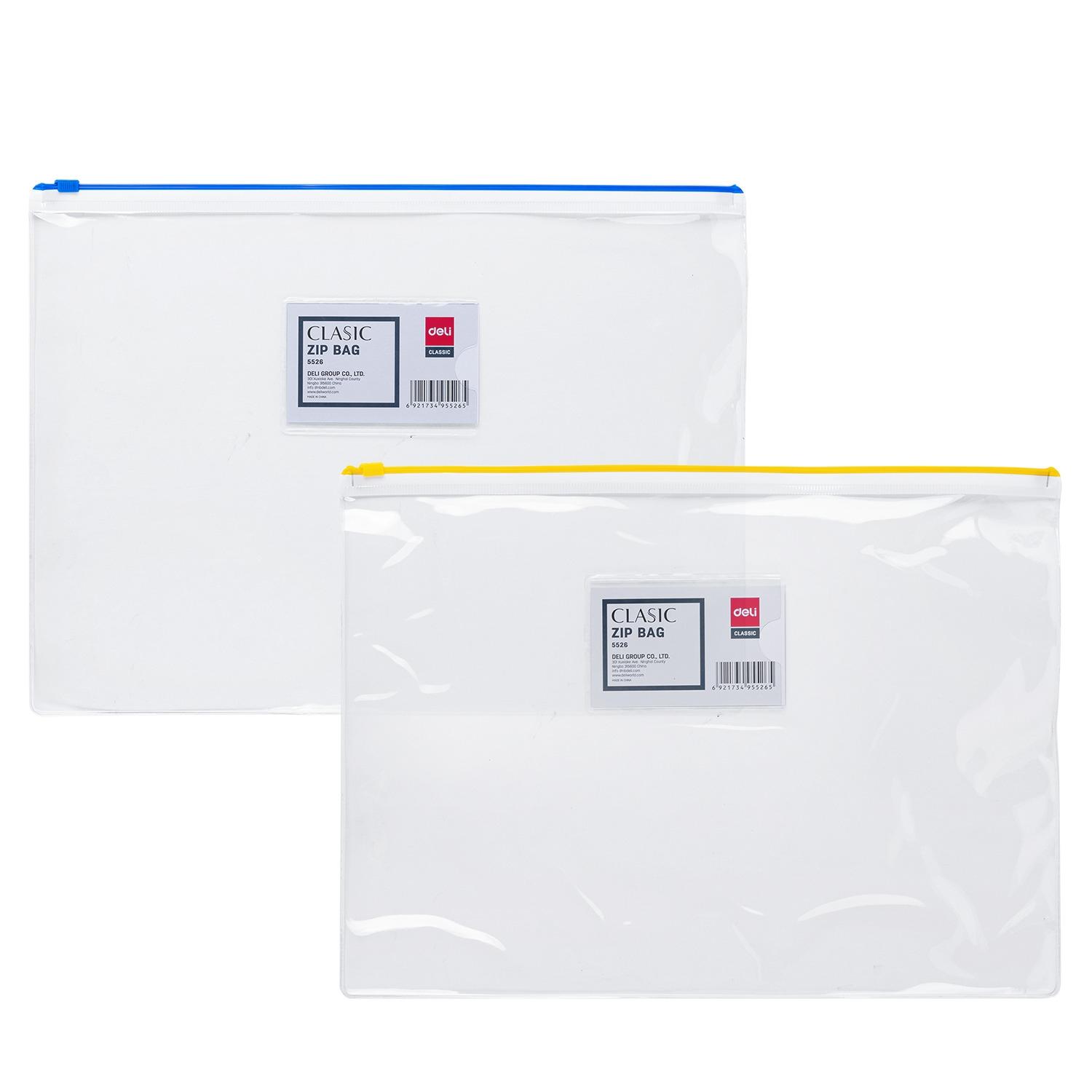 Deli Bolsa con zip Pvc con portatarjetas 180micras A4