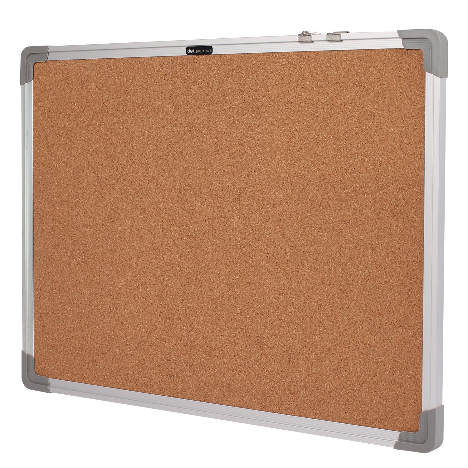 Deli Tablero de corcho con marco de aluminio 45x60cm