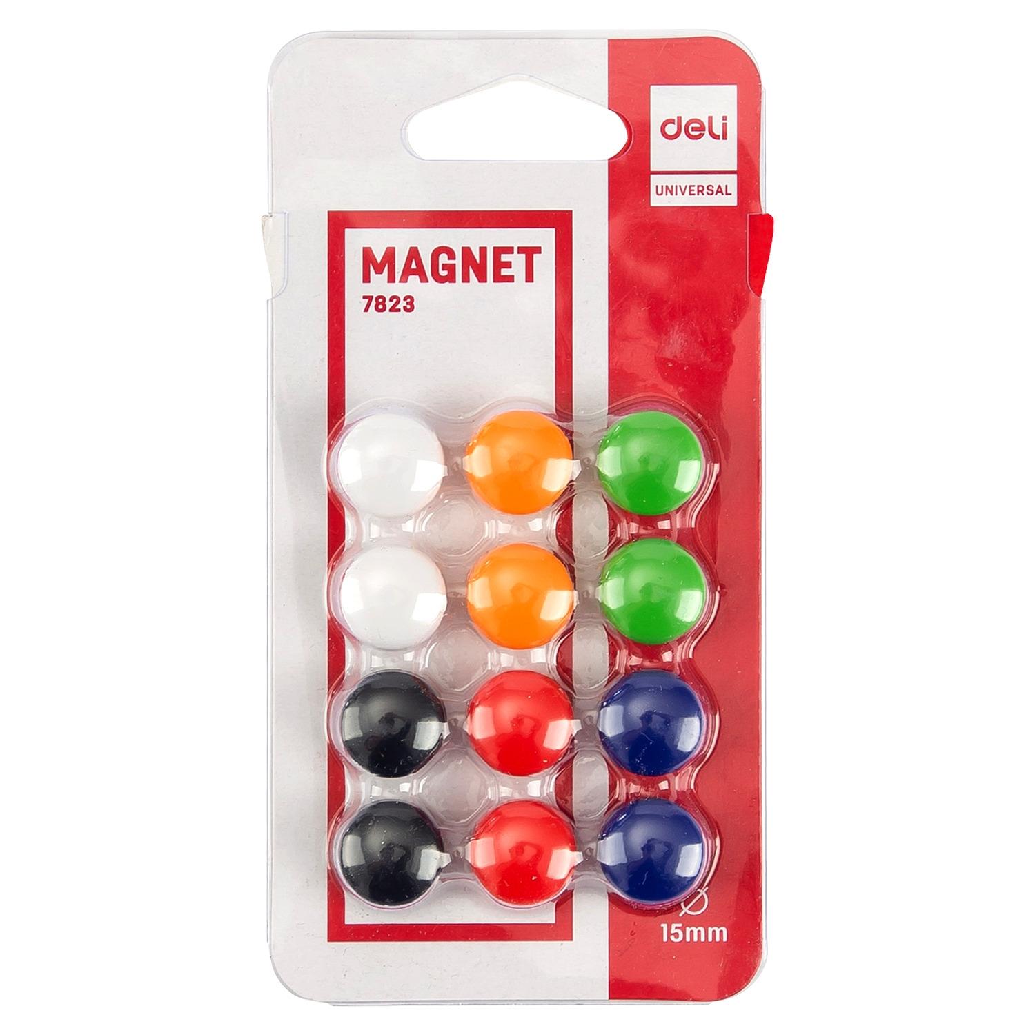 Deli Bl. 12 imanes redondos diametro 15mm colores surtidos