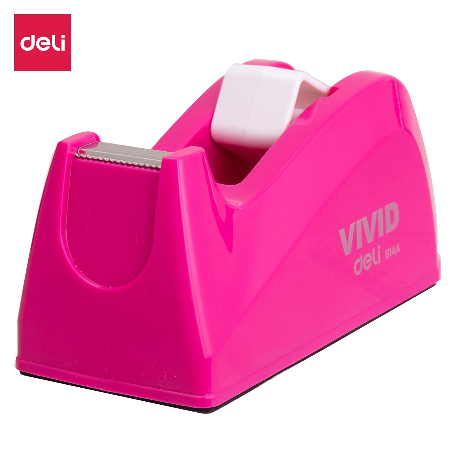 Deli Portarrollos de cinta adhesiva Deli 120x57x60mm magenta